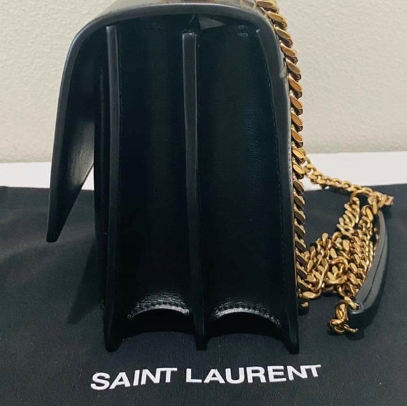 YSL SUNSET Medium Black Crossbody Brand New - Picture 4 of 11